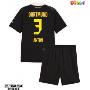 Borussia Dortmund Waldemar Anton #3 Dětské Venkovní dres komplet 2026-27 Krátký Rukáv (+ trenýrky)